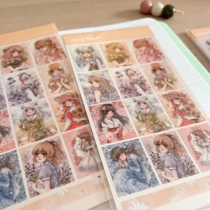 Clear Stickers no. 096 Flower series - 2 - Cherry Rabbit - Tidformera
