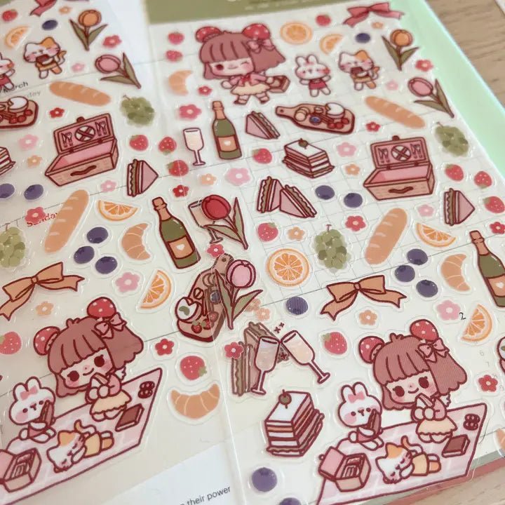 Clear Stickers No. 108 A lovely picnic - 2 - Cherry Rabbit - Tidformera