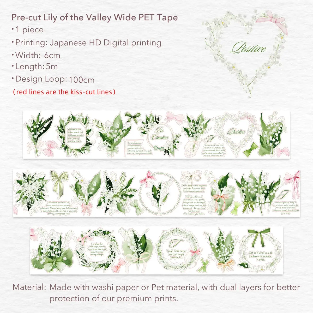 Clear stickers Pre - cut Lily of the Valley - 5 - Washi Tape Shop - Tidformera