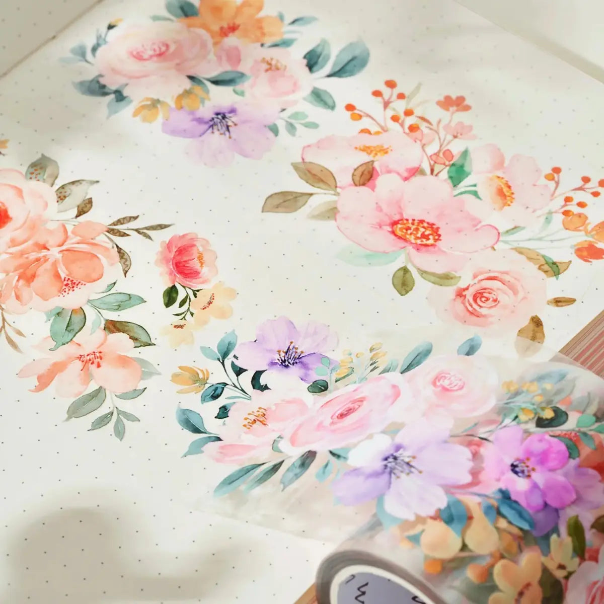 Clear tape Flower Corridor Wide PET Tape - 60 mm - 2 - Washi Tape Shop - Tidformera