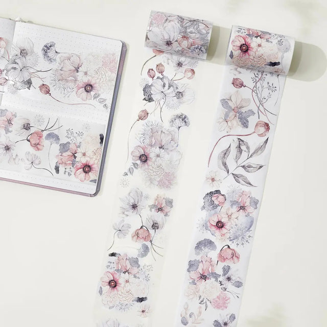 Clear Tape Frostbloom Wide - 70 mm - 1 - Washi Tape Shop - Tidformera