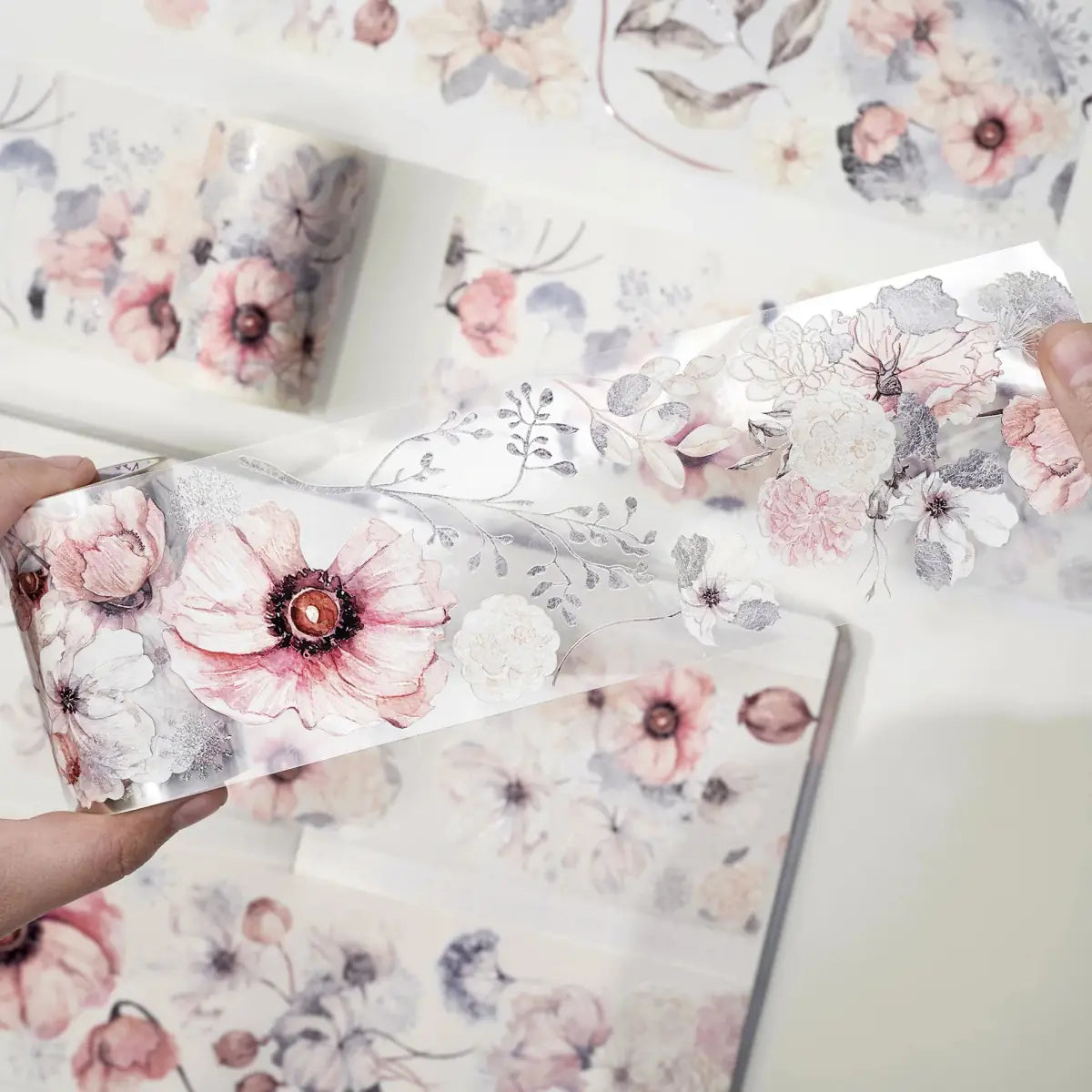 Clear Tape Frostbloom Wide - 70 mm - 3 - Washi Tape Shop - Tidformera