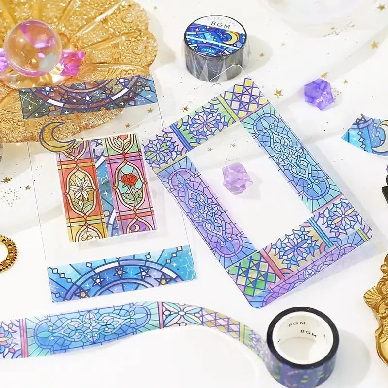 Clear Tape Stained glass - Astrology - 4 - BGM - Tidformera