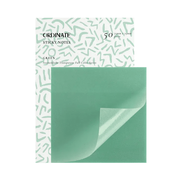 Clear Transparent Sticky notes - Green - 1 - Ordinate - Tidformera
