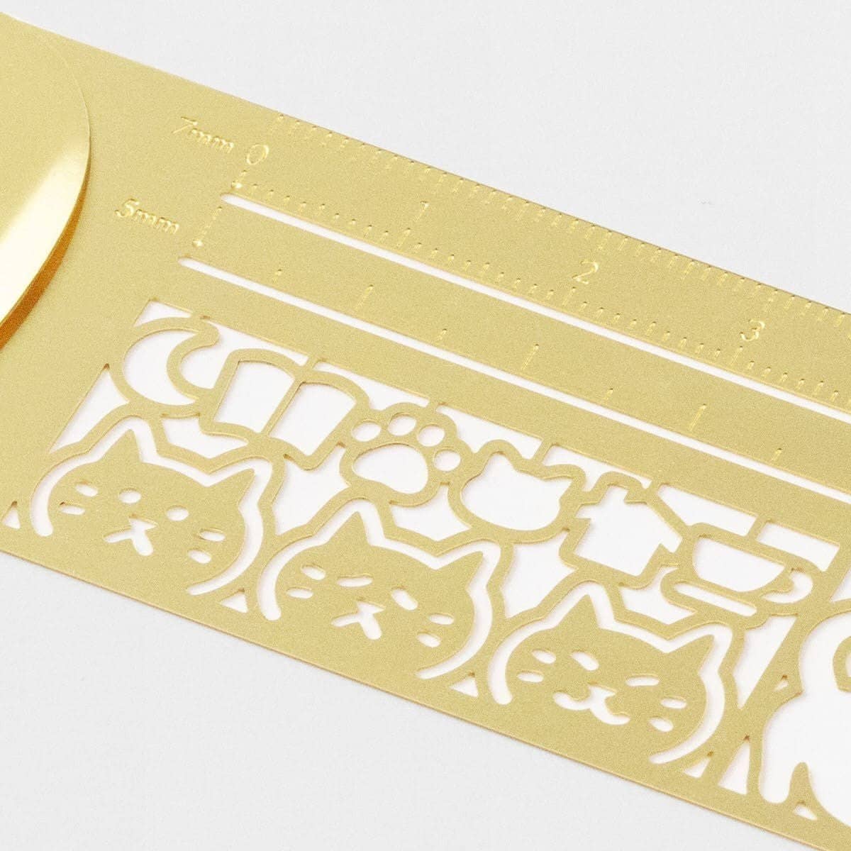 Clip Ruler Brass - Cat Brass - 3 - Midori - Tidformera