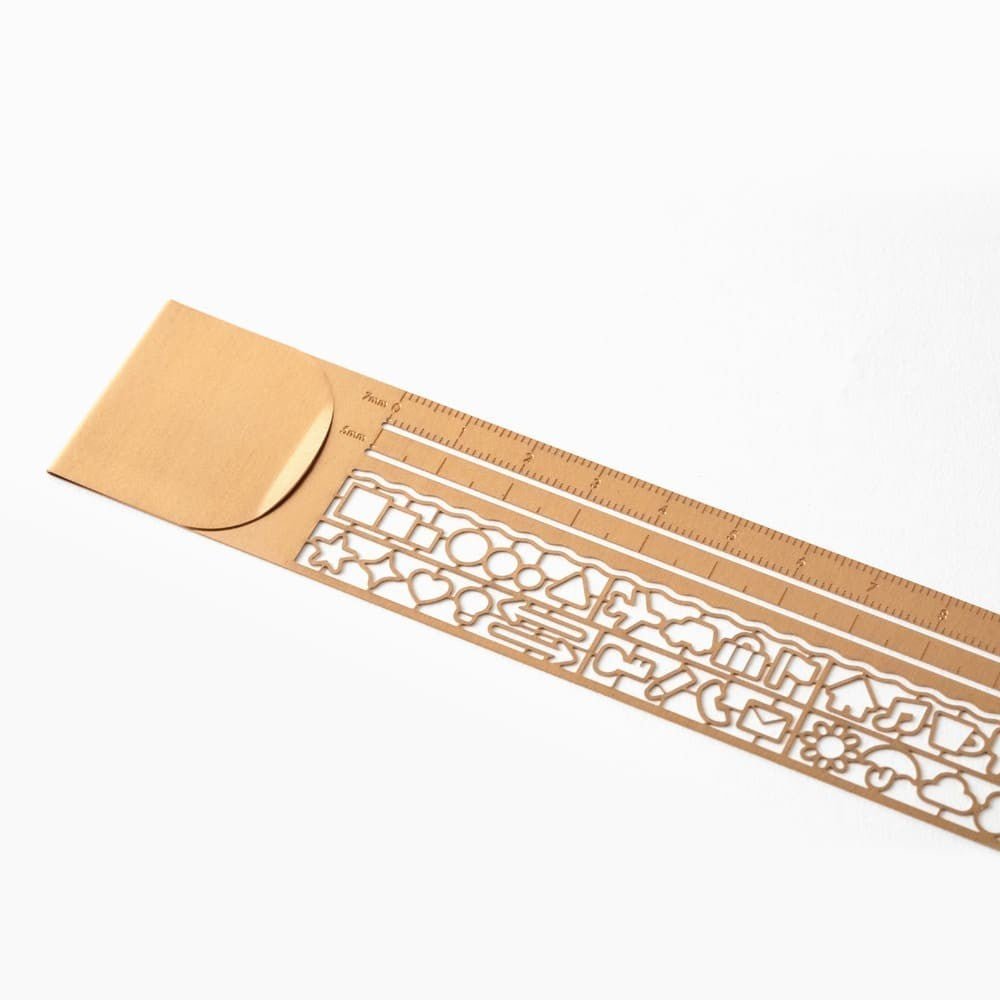 Clip Ruler Brass - Copper - 3 - Midori - Tidformera