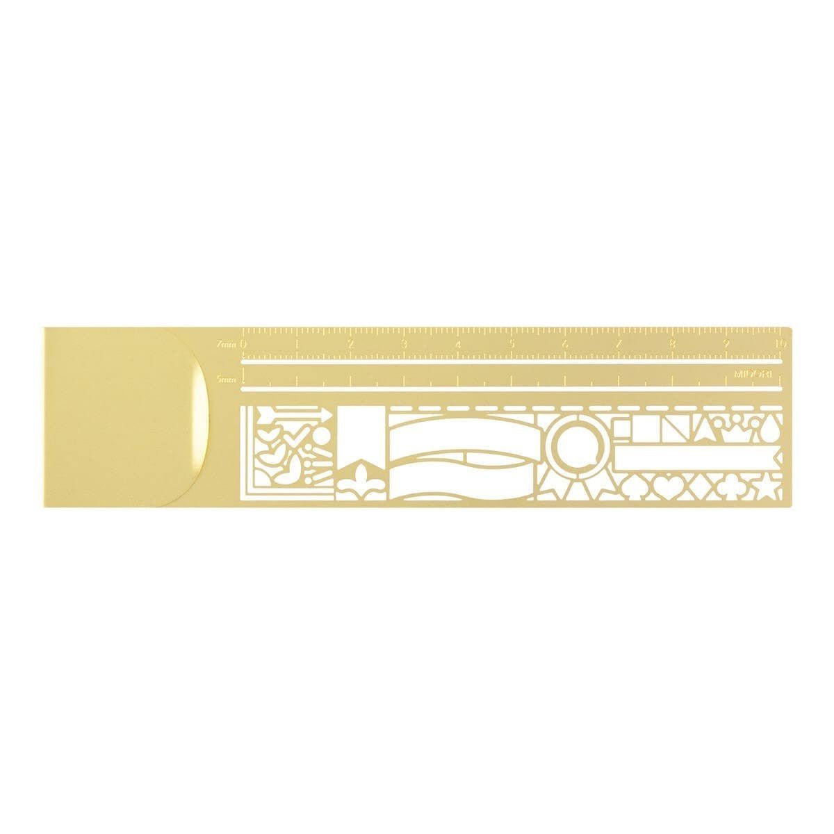 Clip Ruler Brass - Decorative pattern Brass - 1 - Midori - Tidformera