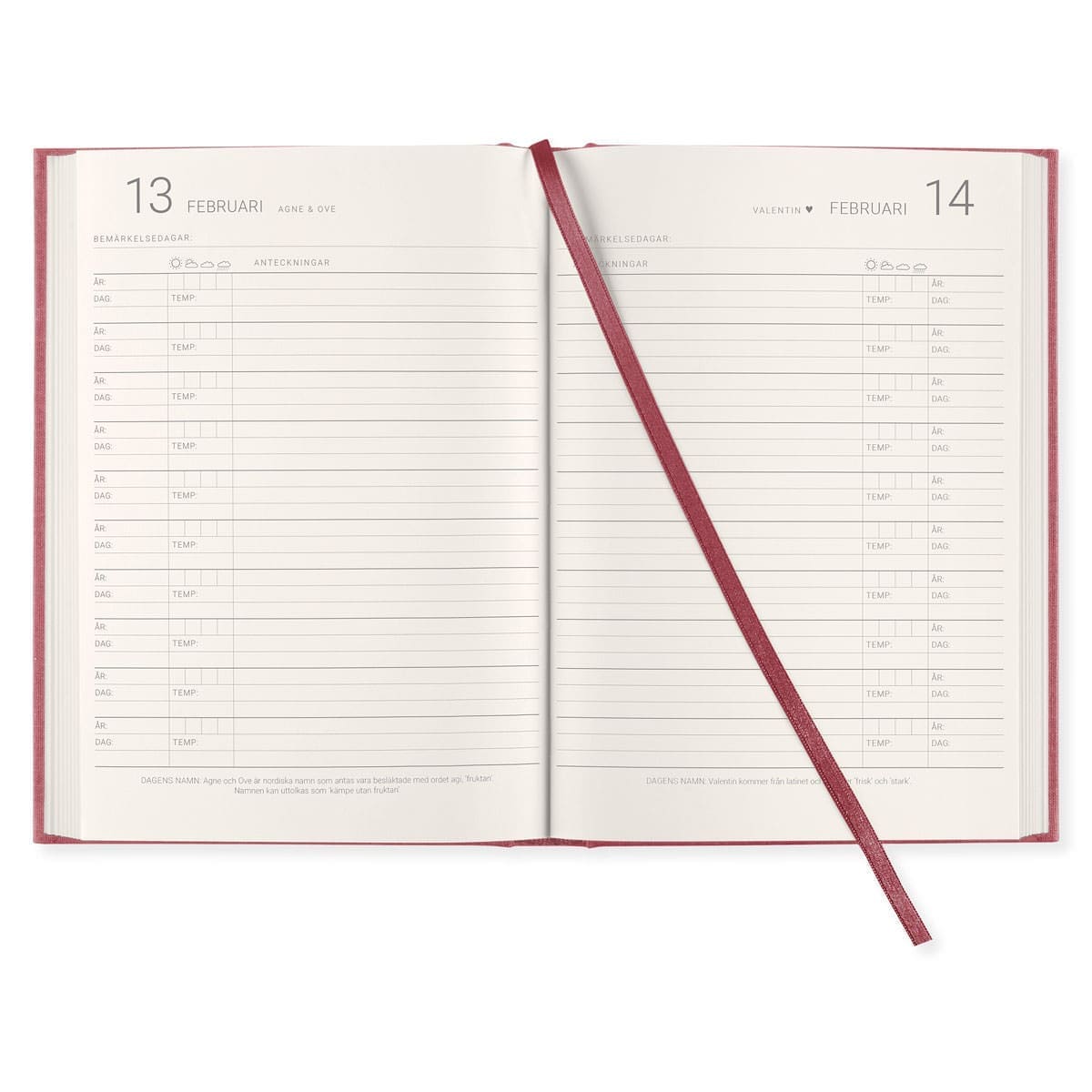 Dagböcker Paperstyle - Red Twist 10 - år - 2 - Paperstyle - Tidformera