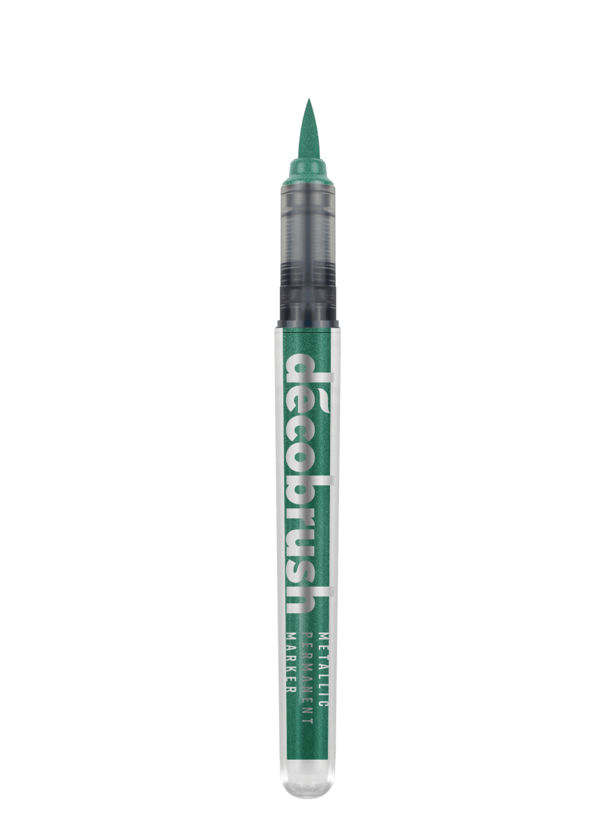 Decobrush - Metallic - Green från Karin - Grön penselpenna utan lock - Tidformera