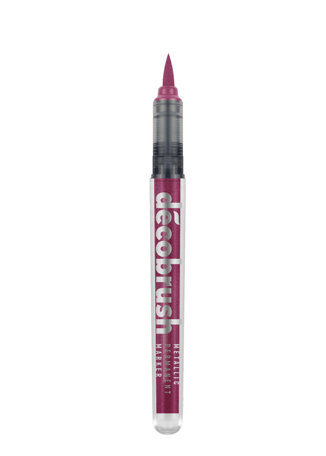 Decobrush - Metallic - Pink från Karin - Rosa penselpenna utan lock - Tidformera
