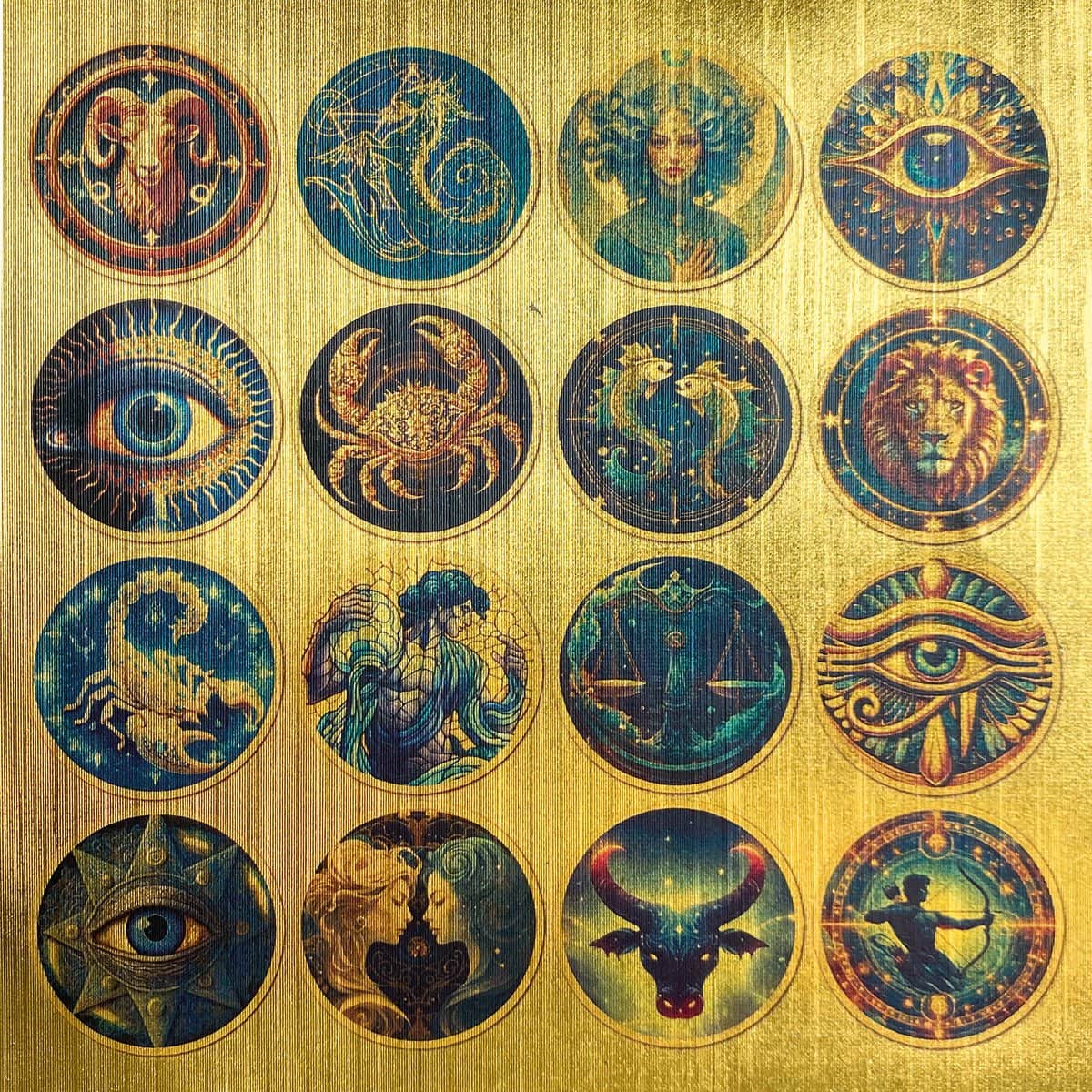 Deluxe Paper 15 x 15 cm - Gold - Celestial - 5 - pack - 2 - Ciao Bella - Tidformera