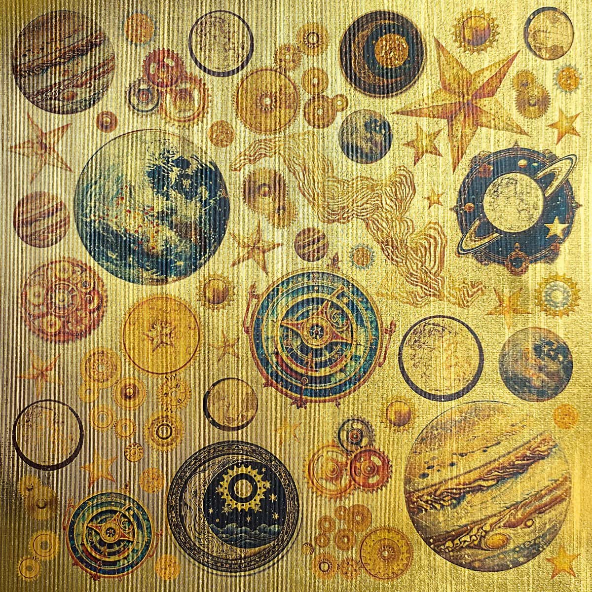 Deluxe Paper 15 x 15 cm - Gold - Celestial - 5 - pack - 4 - Ciao Bella - Tidformera