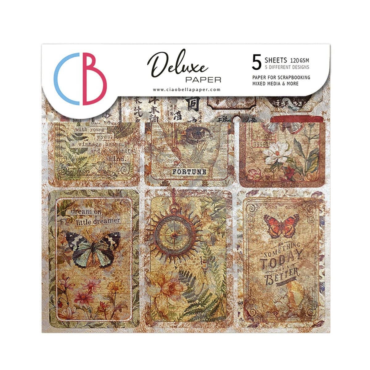 Deluxe Paper 15 x 15 cm - Pearl - Cabinet of Curiosities - 5 - pack - 1 - Ciao Bella - Tidformera