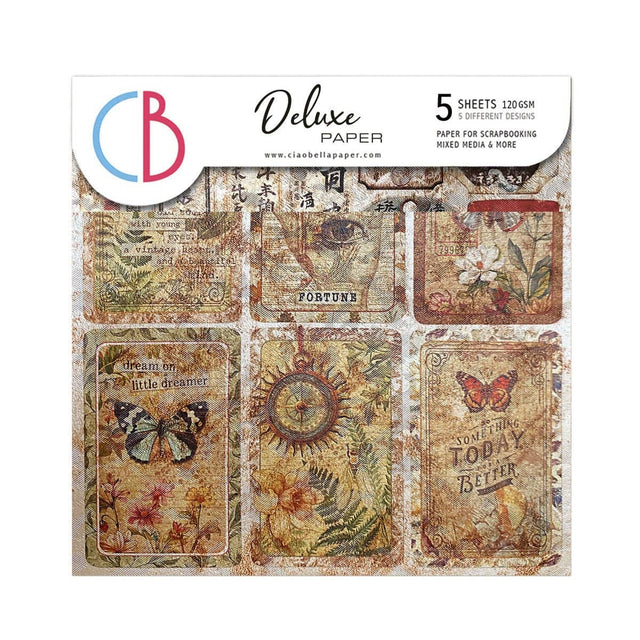 Deluxe Paper 15 x 15 cm - Pearl - Cabinet of Curiosities - 5 - pack - 1 - Ciao Bella - Tidformera