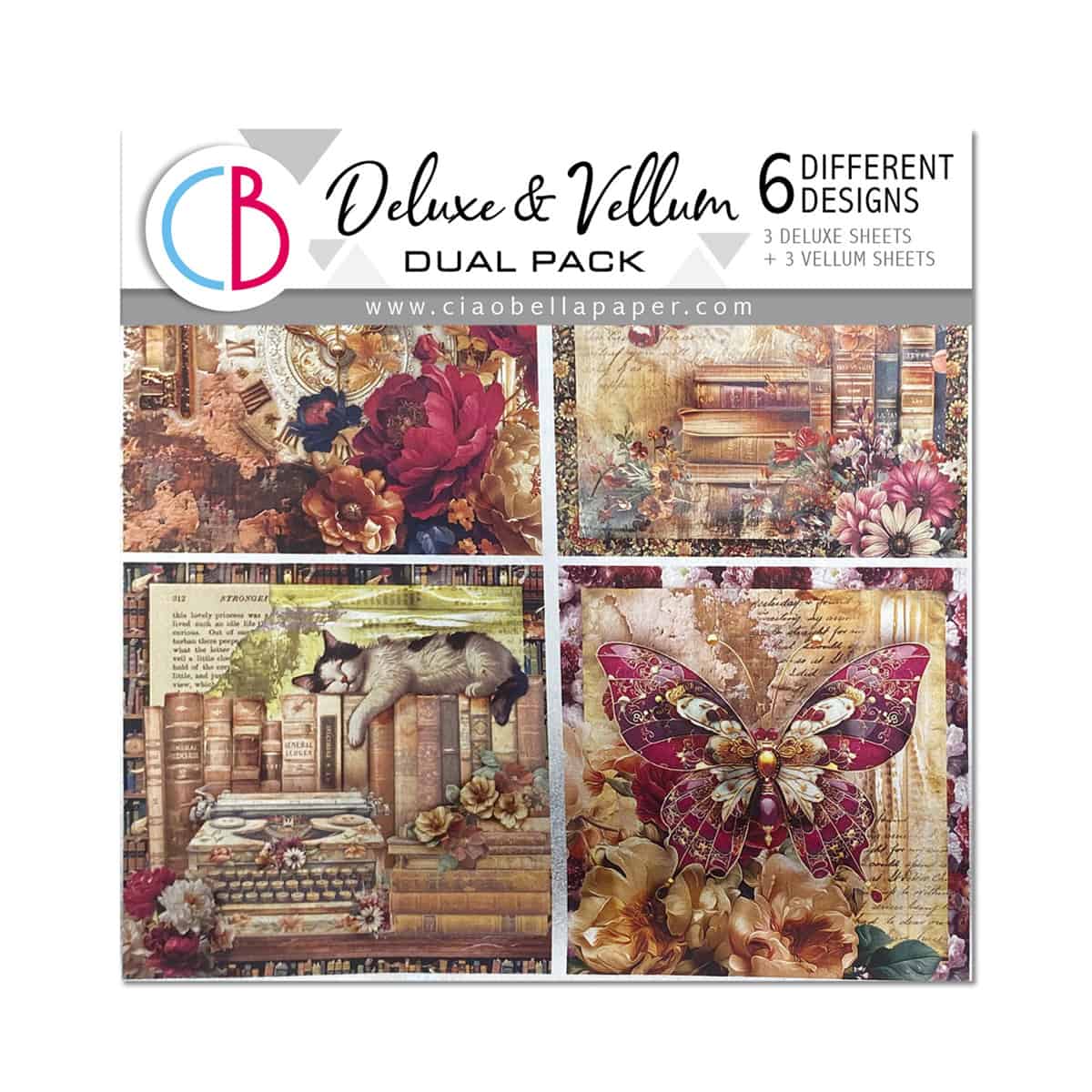 Deluxe & Vellum Dual pack 15 x 15 cm - 6 - pack Book Lovers - 1 - Ciao Bella - Tidformera