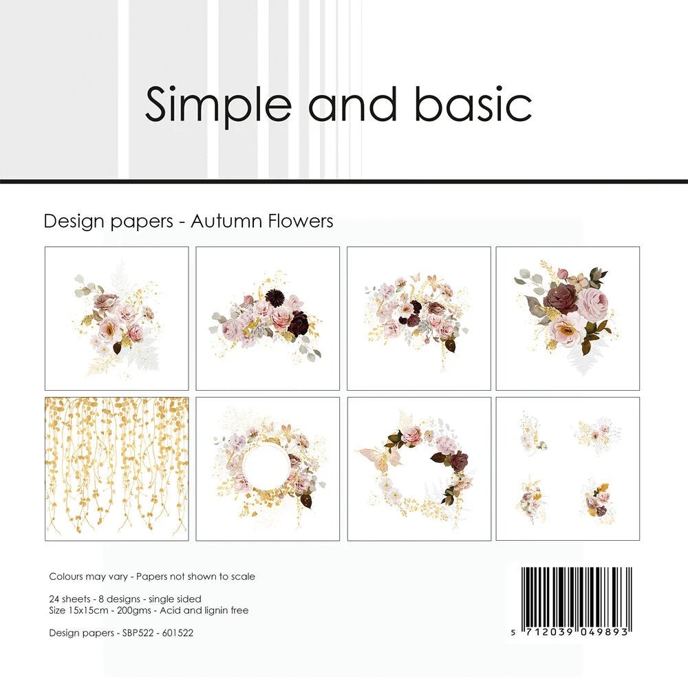 Design paper - Autumn Flowers - 2 - Simple and basic - Tidformera