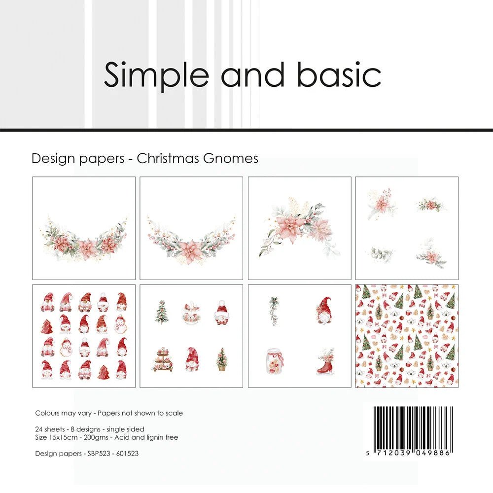 Design paper - Christmas Gnomes - 2 - Simple and basic - Tidformera