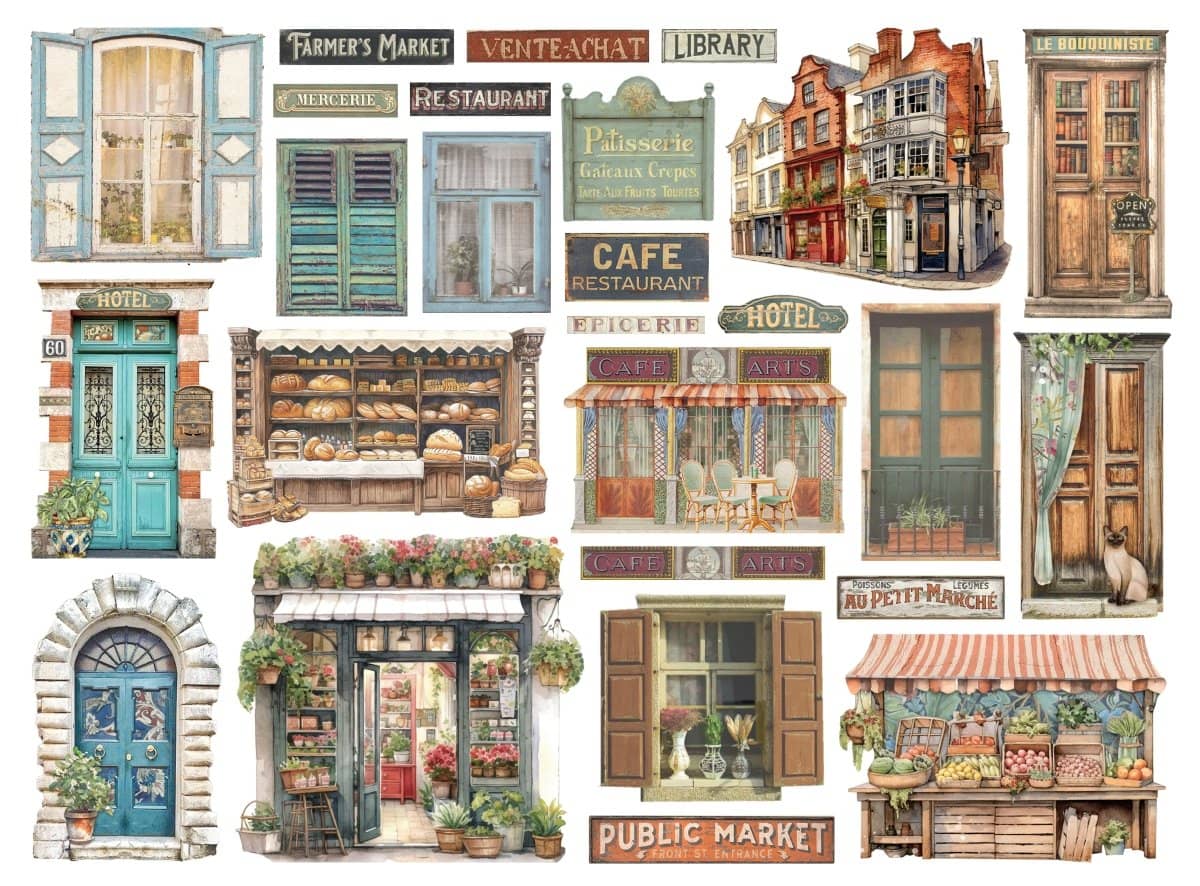 Die cuts Art of Travelling Assorted 26 st - 2 - Stamperia - Tidformera