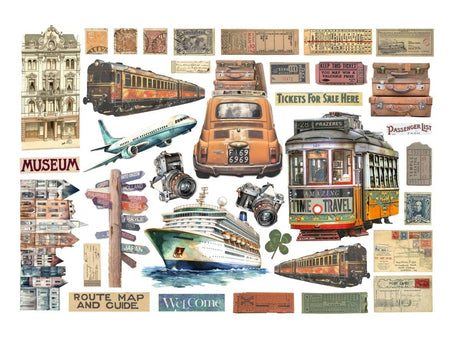 Die cuts Art of Travelling Ephemera - 2 - Stamperia - Tidformera