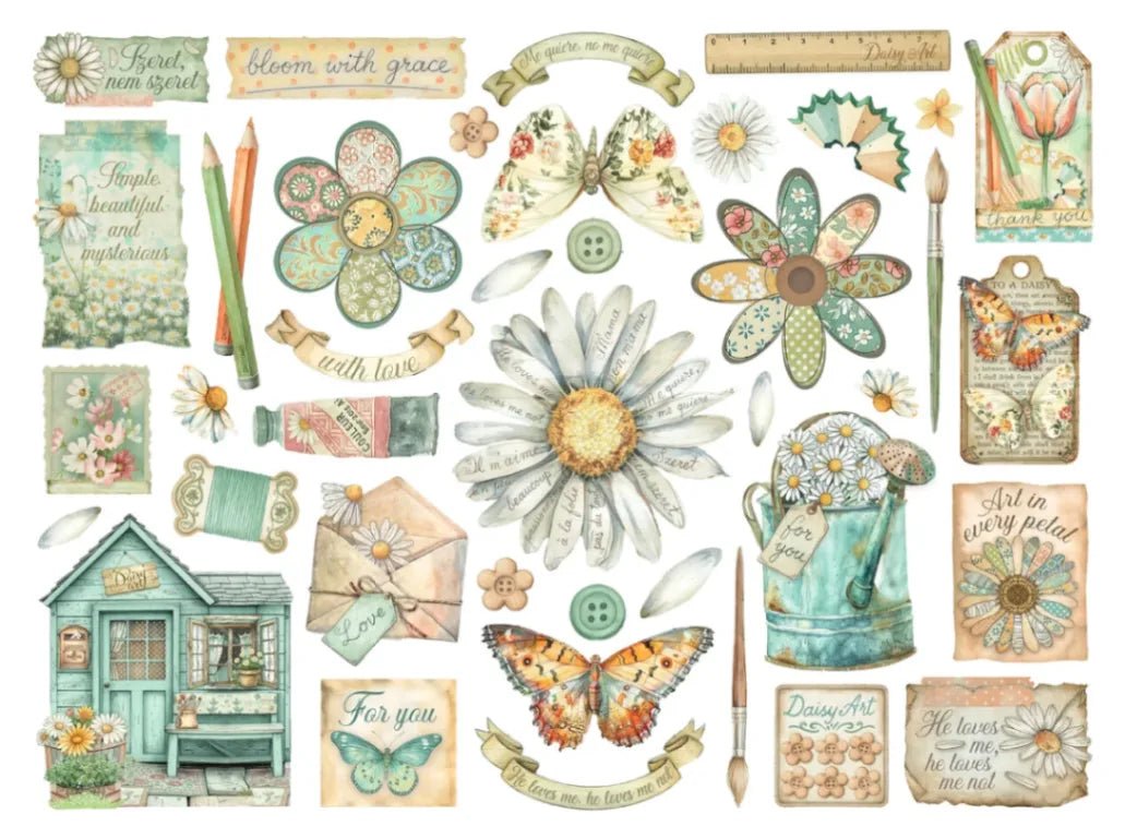 Die cuts - Assorted - Daisy Art - 2 - Stamperia - Tidformera