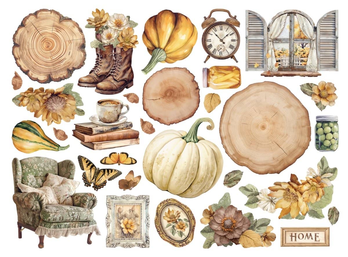 Die cuts Golden Harmony Assorted 30 st - 2 - Stamperia - Tidformera