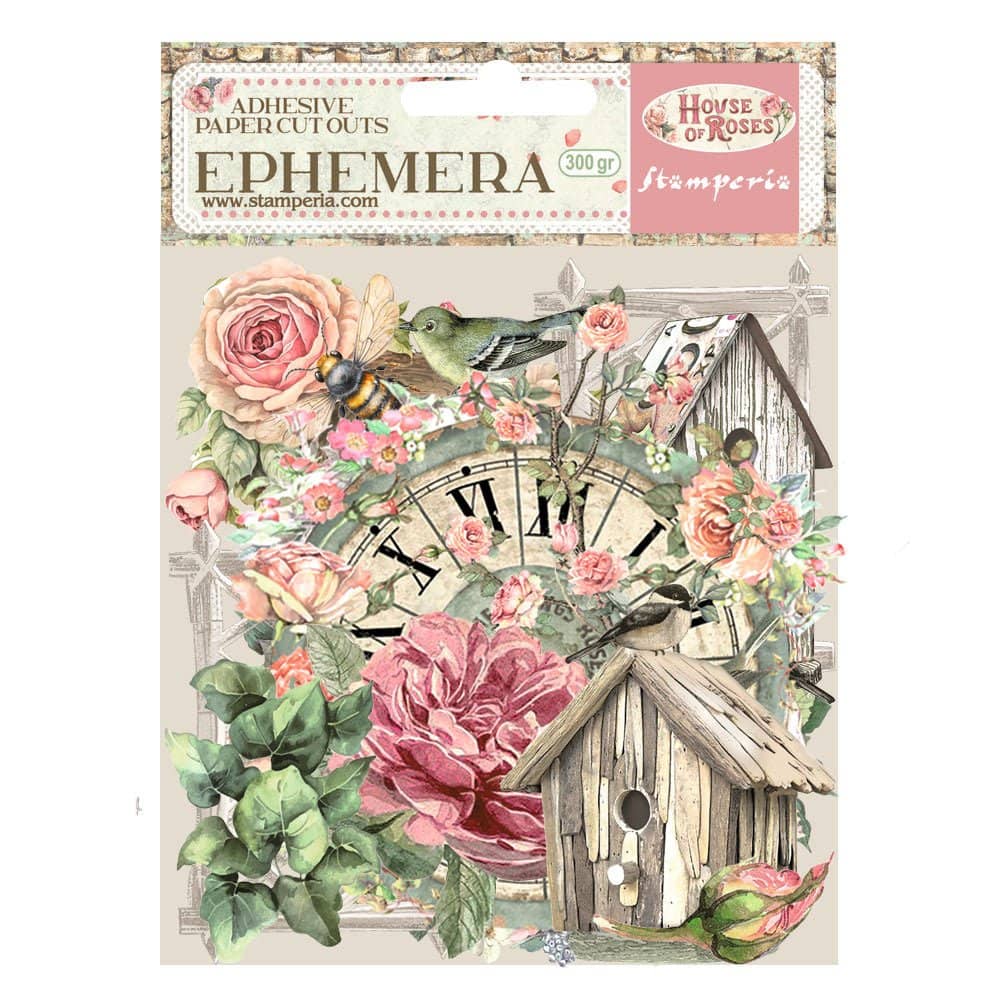 Die cuts - House of Roses Ephemera - Adhesive - 1 - Stamperia - Tidformera
