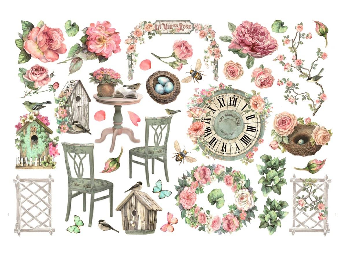 Die cuts - House of Roses Ephemera - Adhesive - 2 - Stamperia - Tidformera