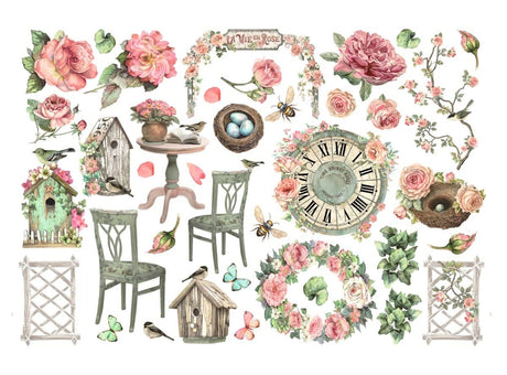 Die cuts - House of Roses Ephemera - Adhesive - 2 - Stamperia - Tidformera