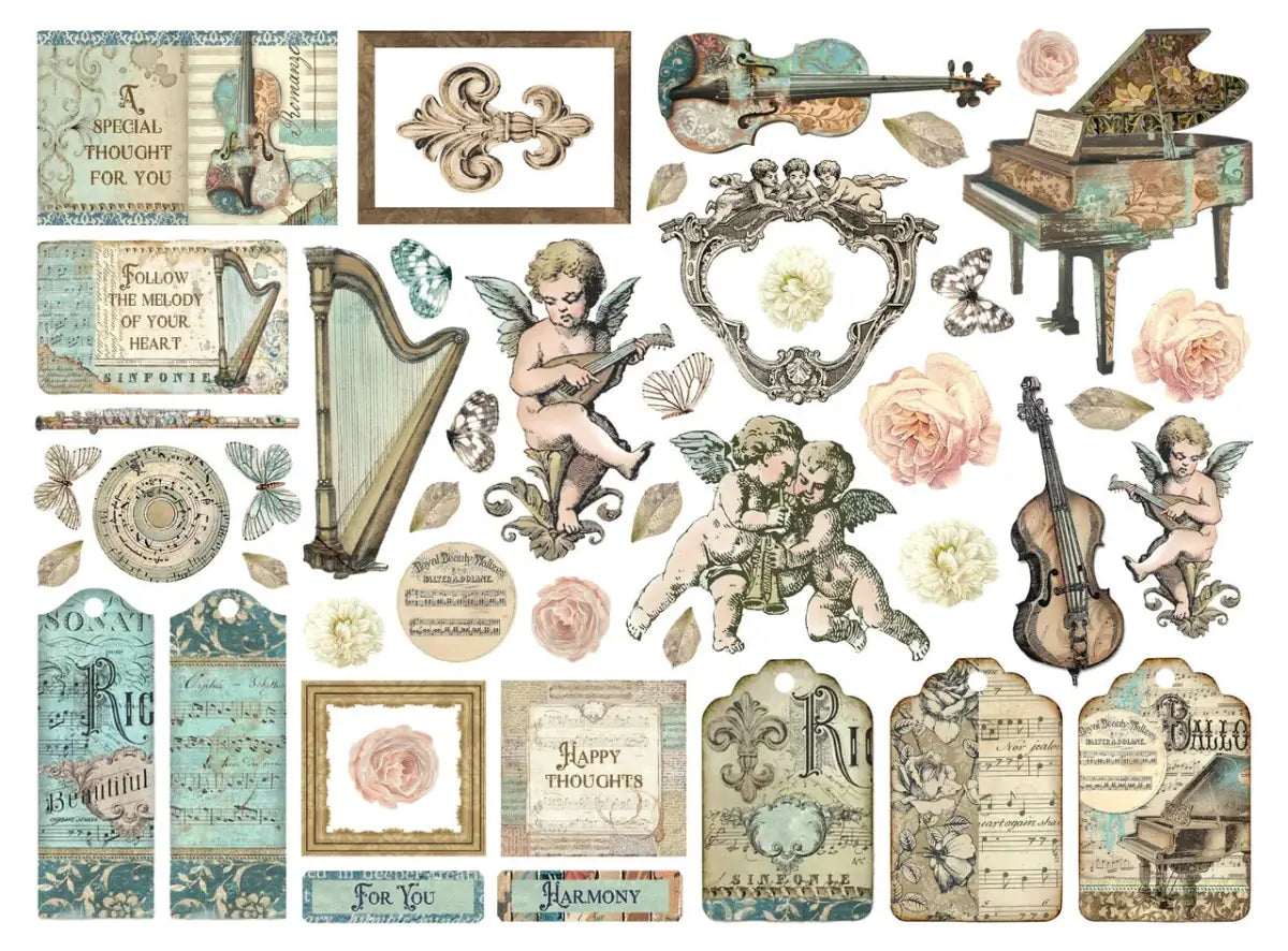 Die cuts Music Assorted 46 st - 2 - Stamperia - Tidformera