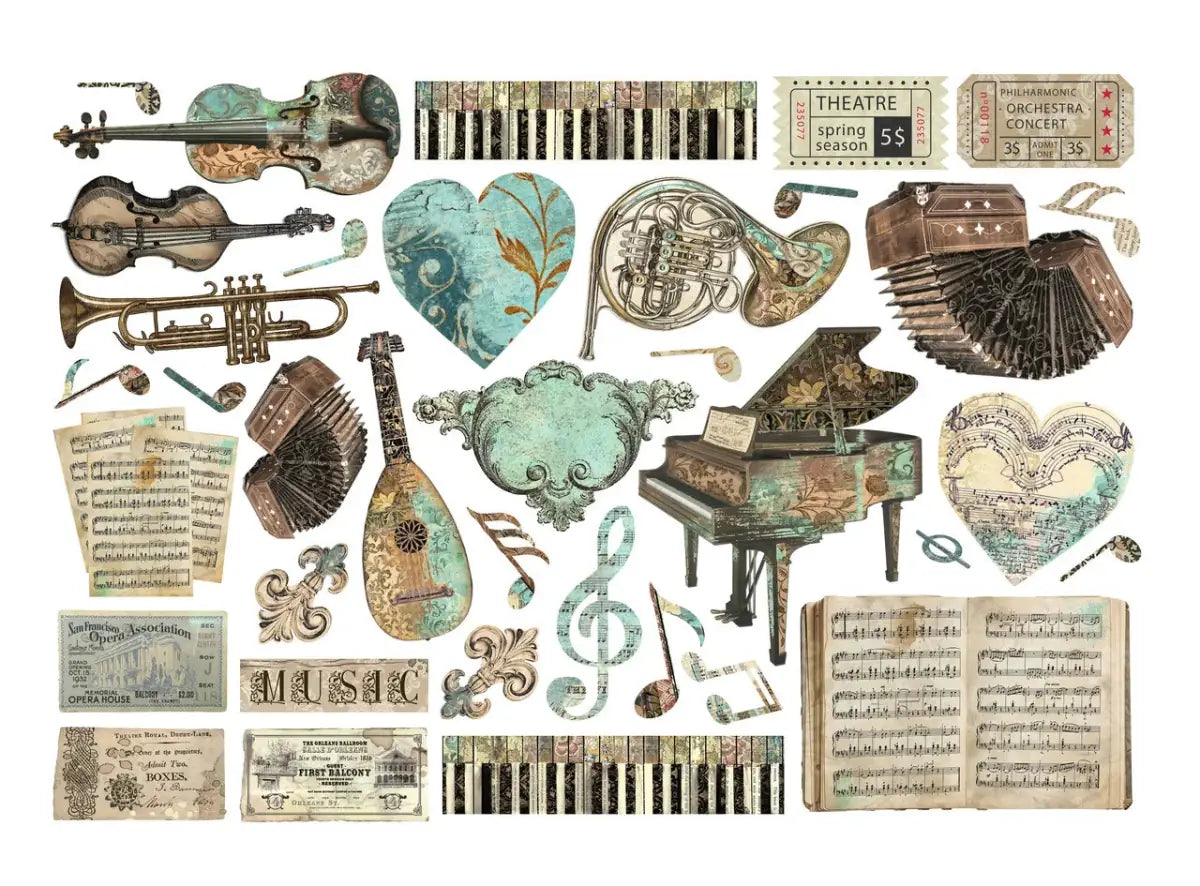 Die cuts Music Ephemera - 2 - Stamperia - Tidformera