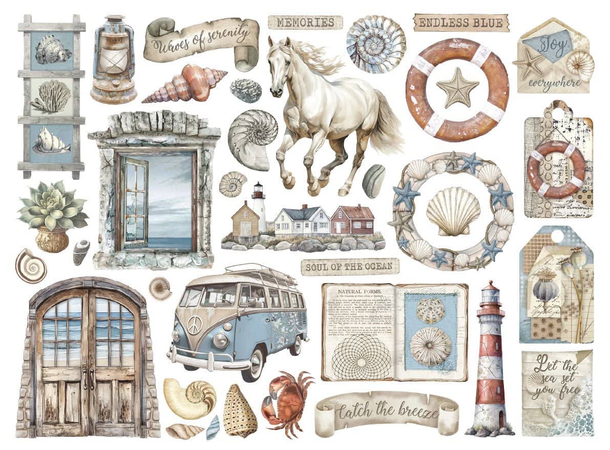 Die cuts - Silent Sea - Assorted - 2 - Stamperia - Tidformera