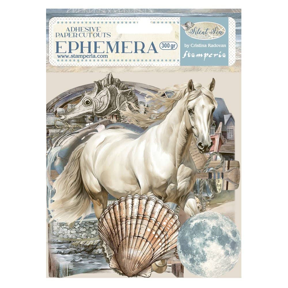 Die cuts - Silent Sea Ephemera - Adhesive från Stamperia - Tidformera