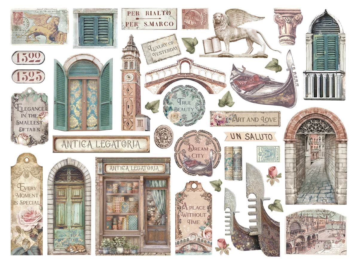 Die cuts - Venice City of Art - Assorted - 2 - Stamperia - Tidformera