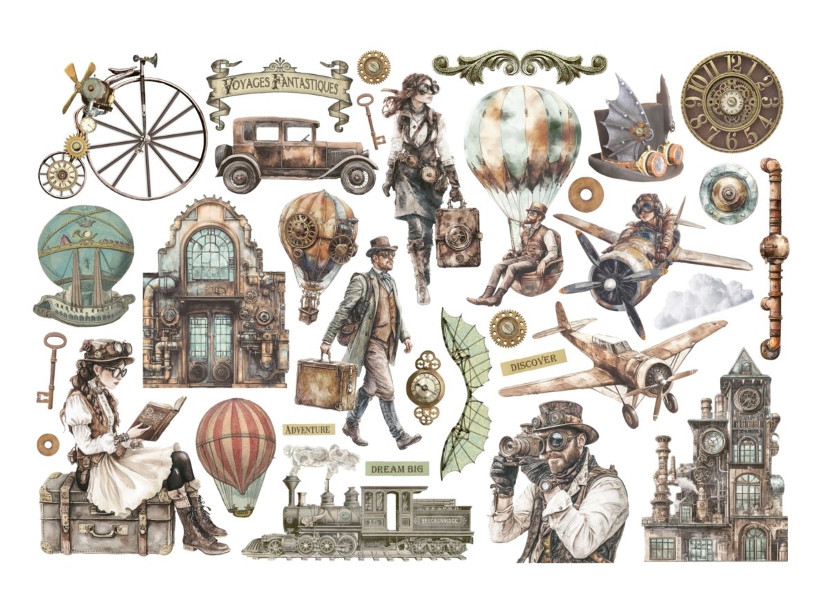 Die cuts - Voyages Fantastiques - Adhesive - 2 - Stamperia - Tidformera