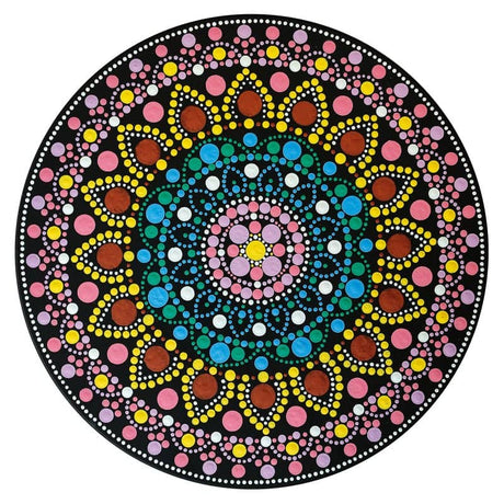 Dot Painting - Mdf - skiva - 20 cm - Rond - 2 - Aladine - Tidformera