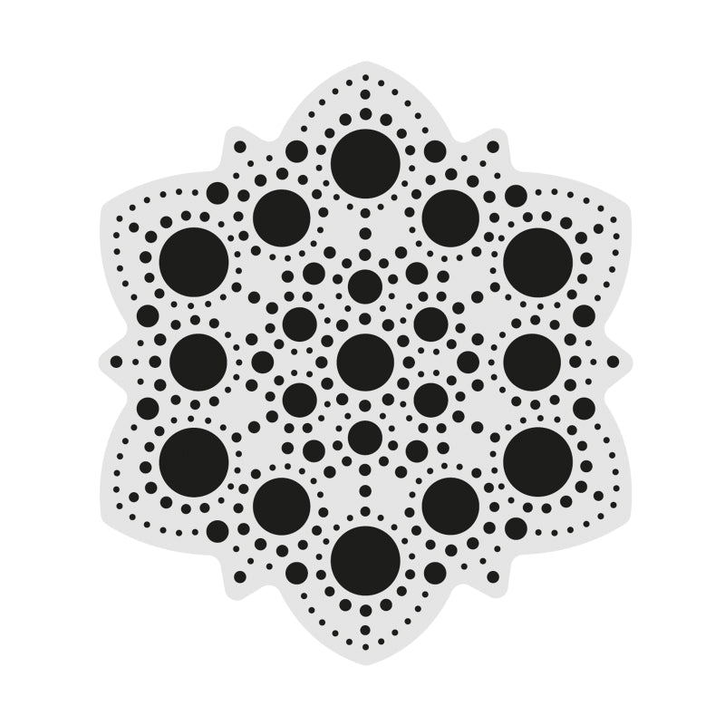 Dot Painting - Mdf - skiva och stencil - 10 cm - Anemone - 4 - Aladine - Tidformera