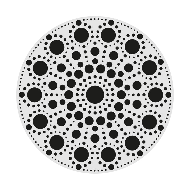Dot Painting - Mdf - skiva och stencil - 10 cm - Rond - 4 - Aladine - Tidformera