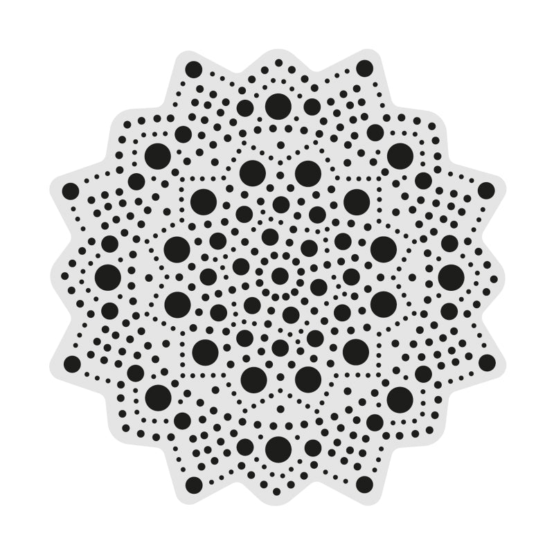 Dot Painting - Mdf - skiva och stencil - 10 cm - Soleil - 2 - Aladine - Tidformera