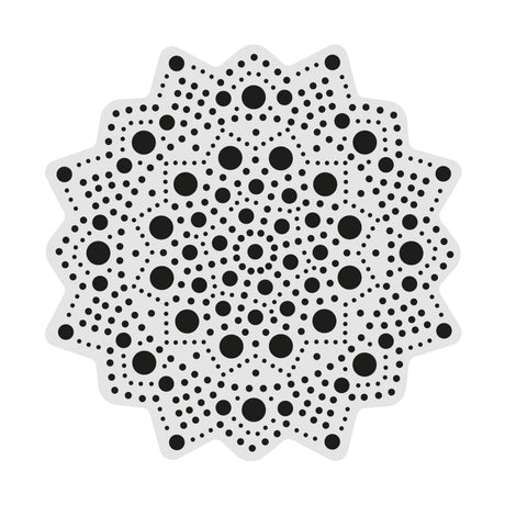 Dot Painting - Mdf - skiva och stencil - 10 cm - Soleil - 2 - Aladine - Tidformera