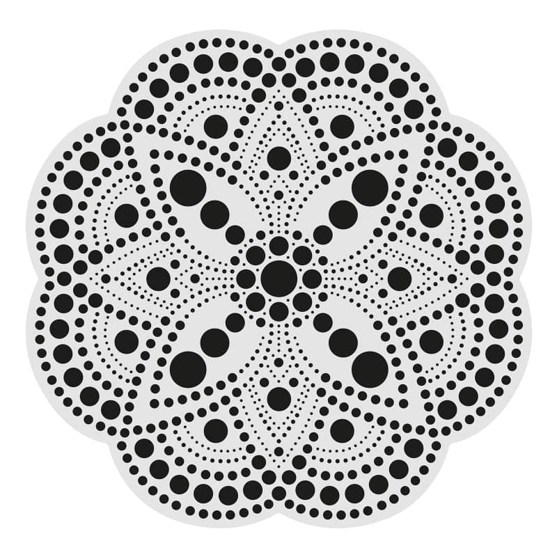 Dot Painting - Mdf - skiva och stencil - 20 cm - Aubepine - 4 - Aladine - Tidformera