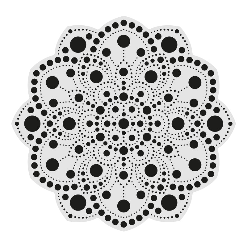 Dot Painting - Mdf - skiva och stencil - 20 cm - Pivoine - 4 - Aladine - Tidformera