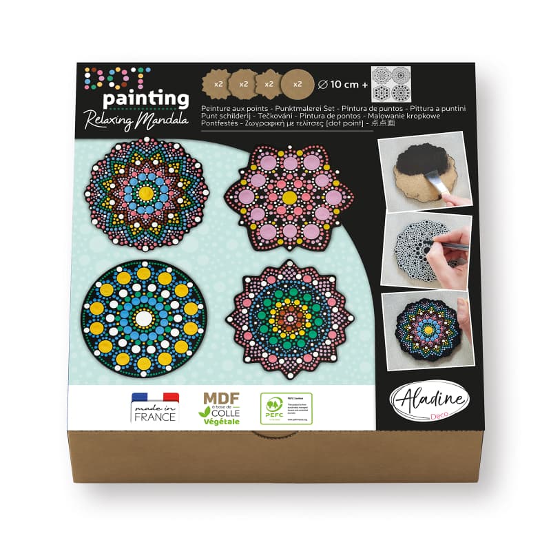 Dot painting - Relaxing mandala Set - Set 2 - 1 - Aladine - Tidformera