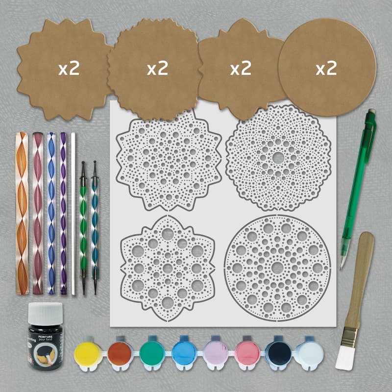 Dot painting - Relaxing mandala Set - Set 2 - 2 - Aladine - Tidformera