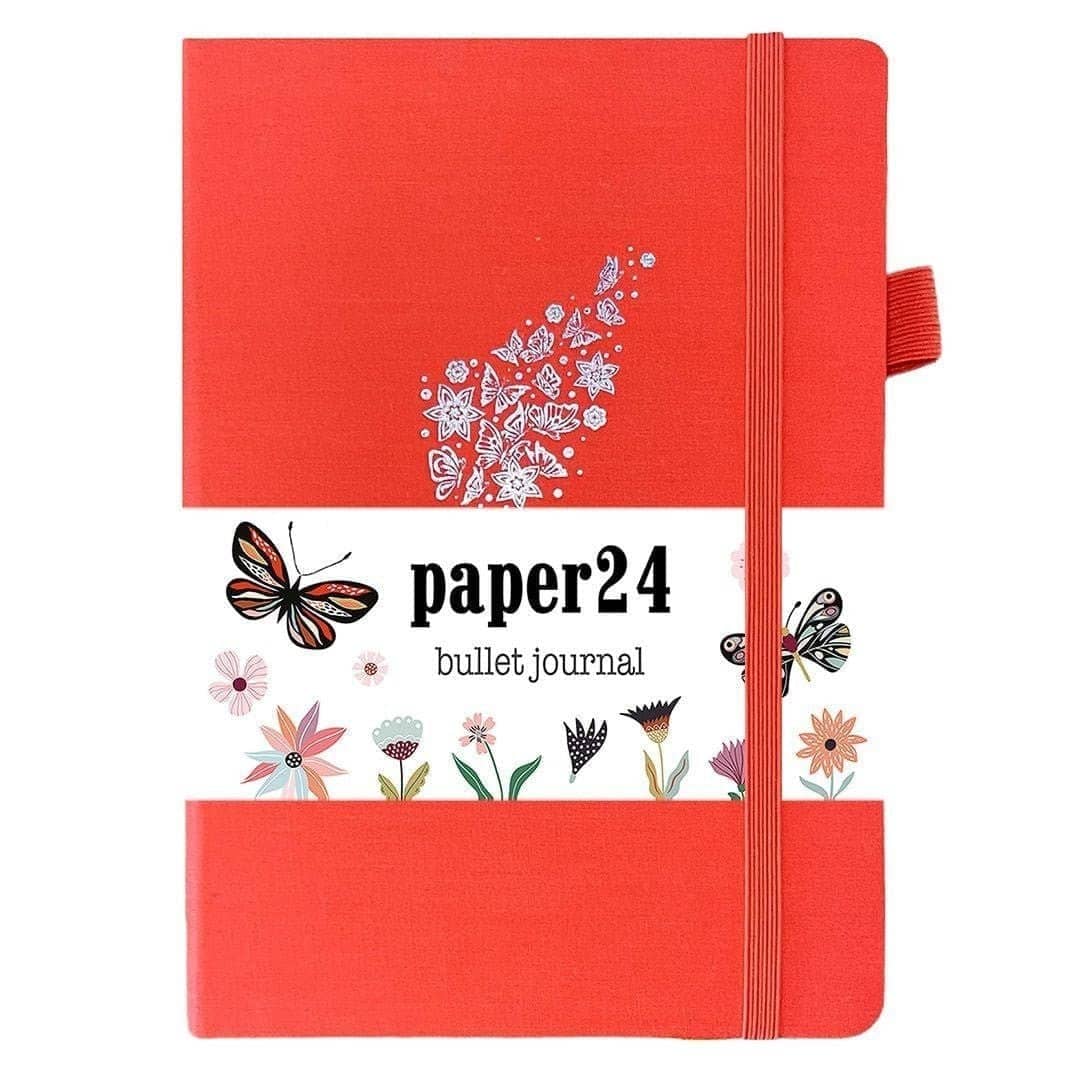 Dotted Notebook A5 160 GSM - Butterflies & Flowers - 2 - Paper24 - Tidformera