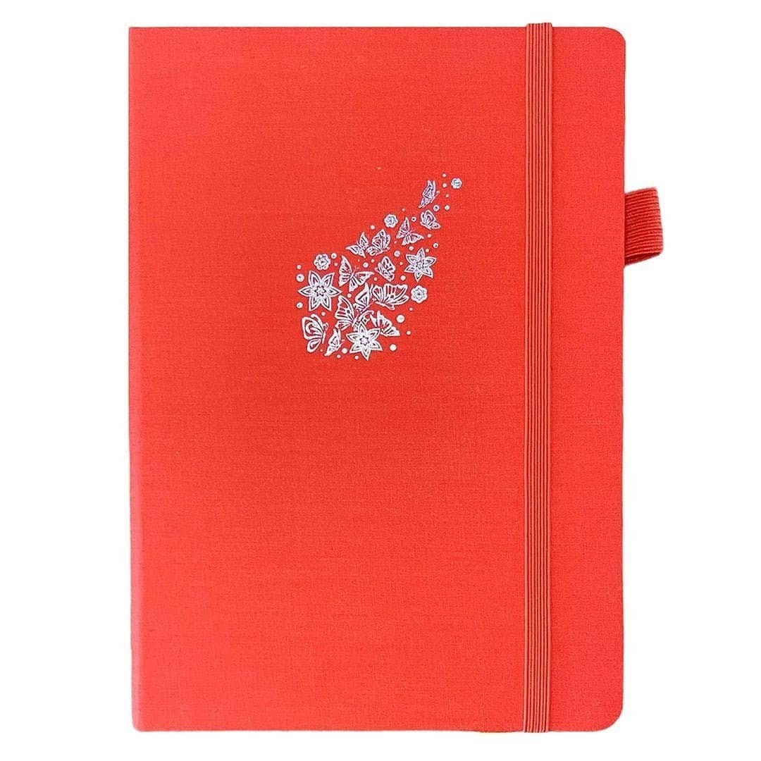 Dotted Notebook A5 160 GSM - Butterflies & Flowers - 1 - Paper24 - Tidformera