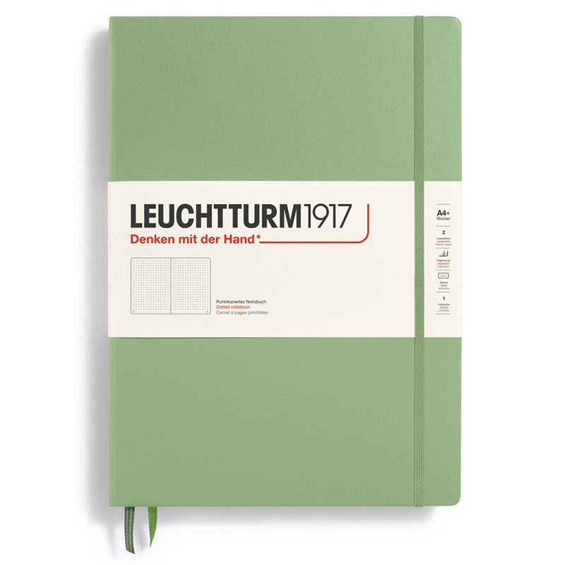 Dotted notebook Lt A4+ Master Sage från Leuchtturm1917 - Grön anteckningsbok - Tidformera