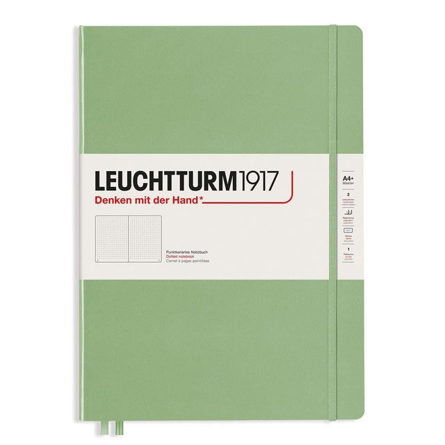 Dotted notebook Lt A4+ Slim Sage från Leuchtturm1917 - Ljusrön anteckningsbok - Tidformera