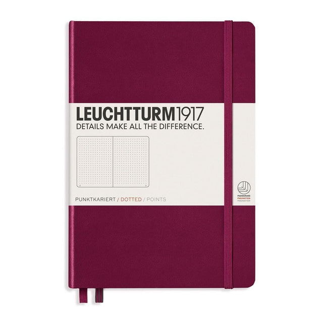 Dotted notebook Lt A5 Hård pärm Port Red från Leuchtturm1917 - Vinröd anteckningsbok - Tidformera