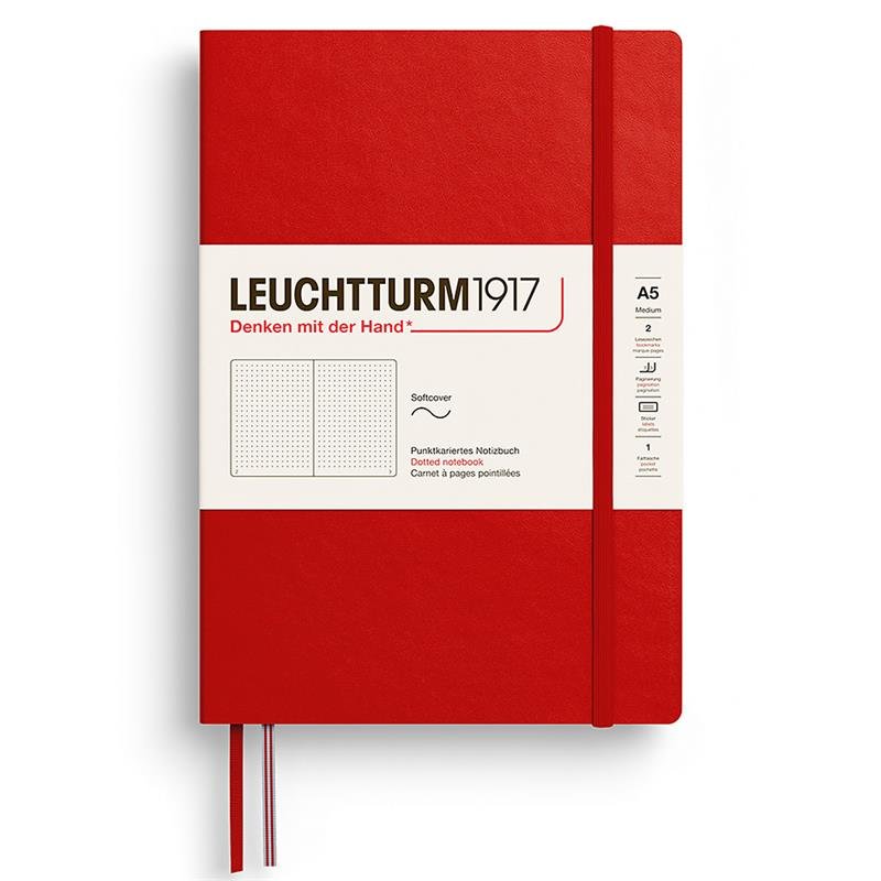 Dotted notebook Lt A5 Mjuk pärm Cherry - 1 - Leuchtturm1917 - Tidformera