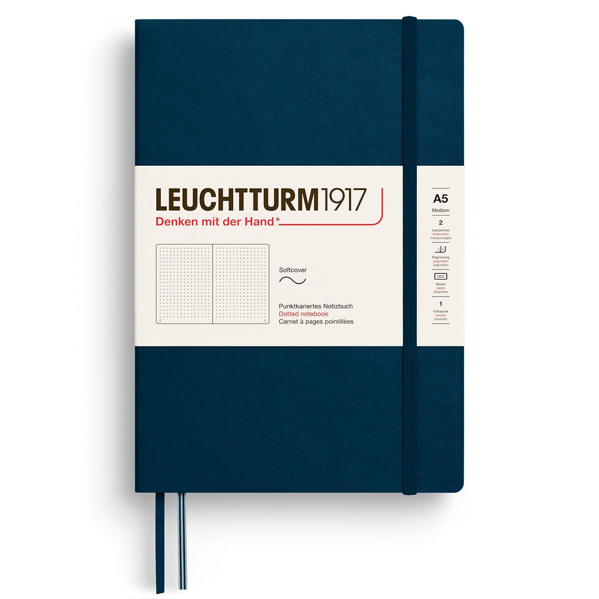 Dotted notebook Lt A5 Mjuk pärm Deep Sea från Leuchtturm1917 - Blå anteckningsbok - Tidformera
